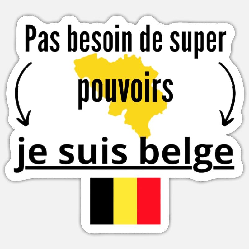 Je suis belge - Sticker taille S (10 x 10 cm) - blanc mat