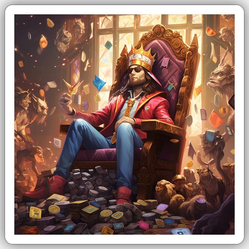 king - Sticker Größe S (10 x 10 cm) - Mattweiß