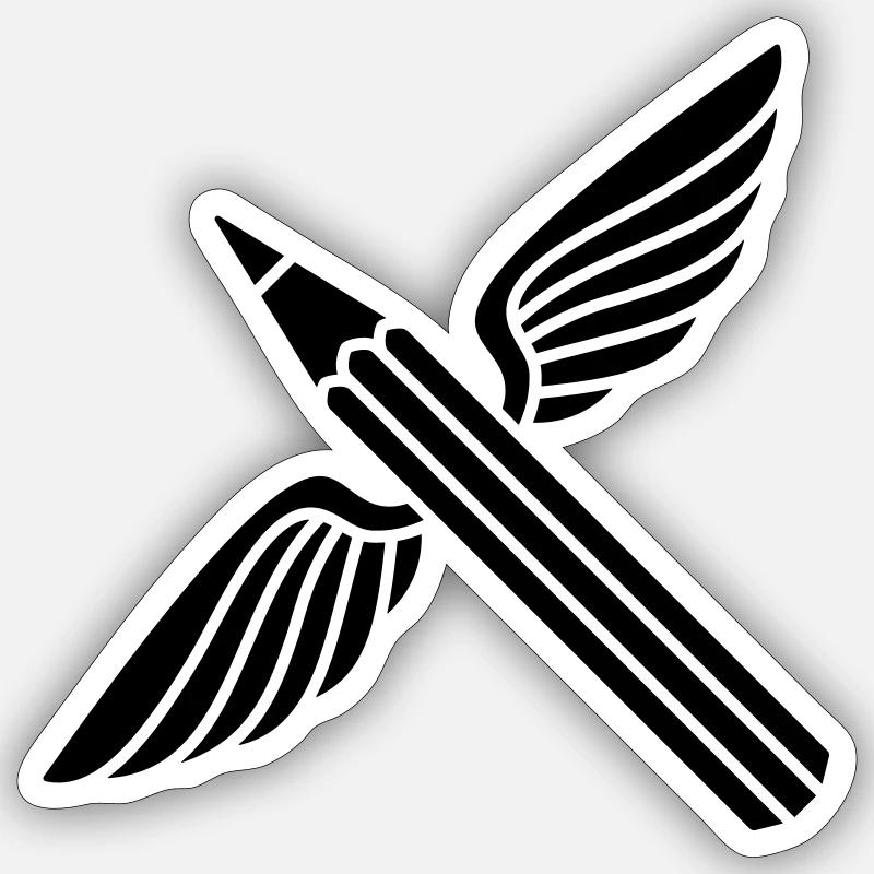 Crayon ailé Sticker taille S (10 x 10 cm)