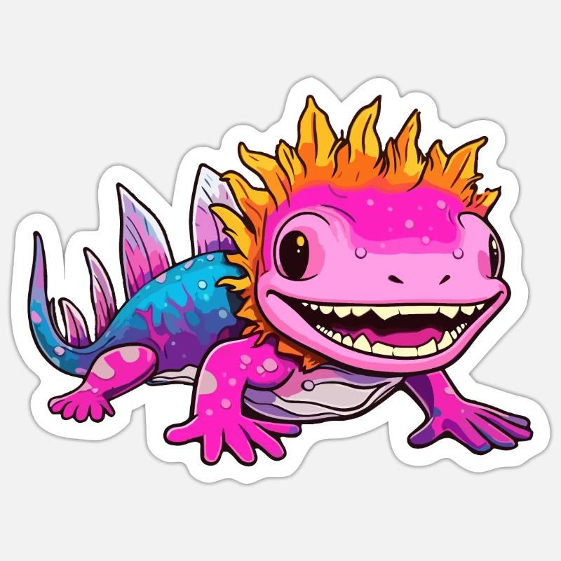 Axolotl - Sticker Größe S (10 x 10 cm) - Mattweiß