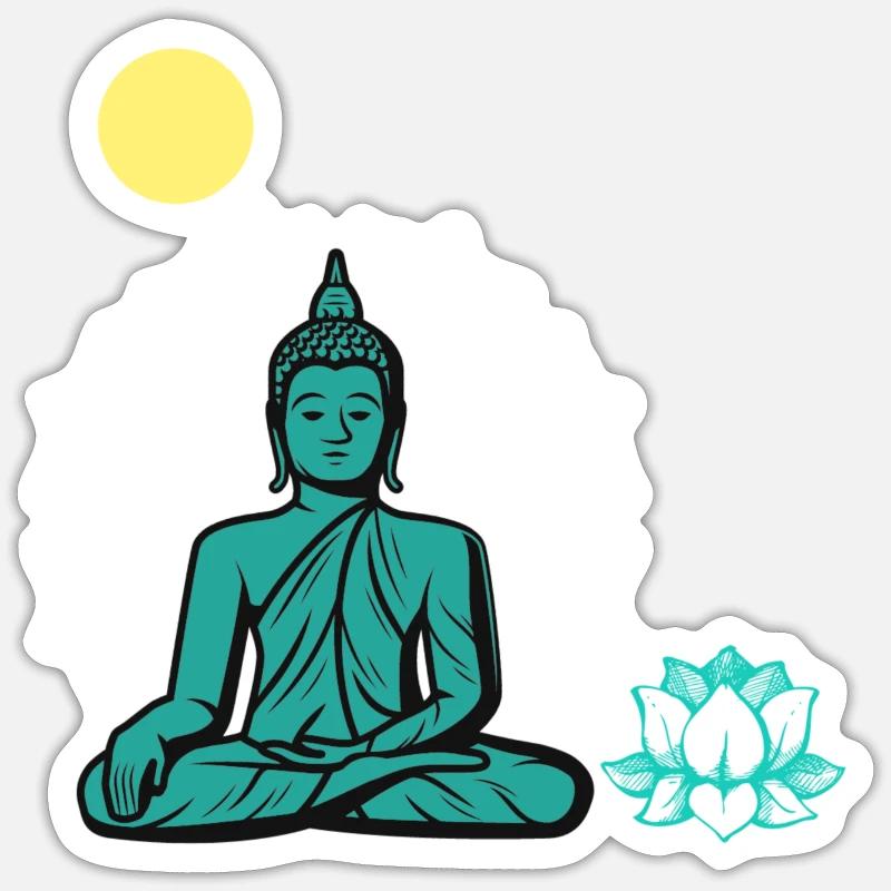 Meditating Buddha - Sticker size S (10 x 10 cm) - white matte