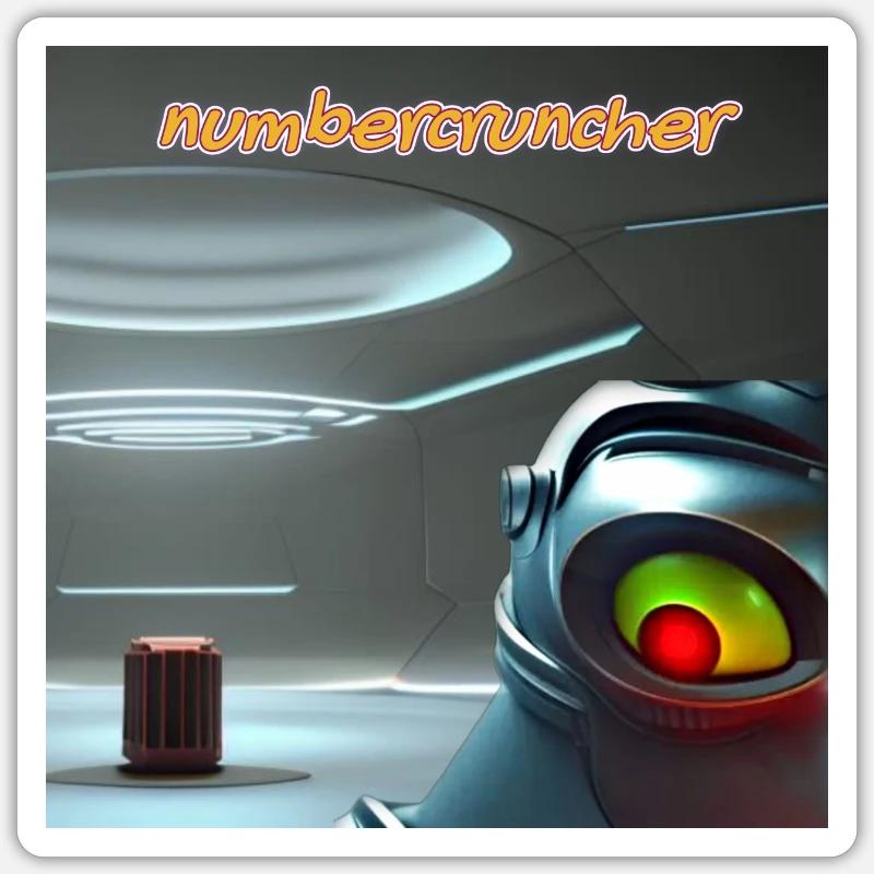 Numbercruncher - Computer für riesige Datenmengen - Sticker Größe S (10 x 10 cm) - Mattweiß