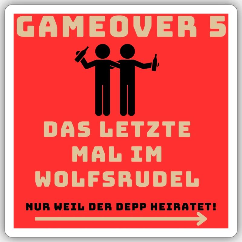 Wolfsrudel 2 - Sticker Größe S (10 x 10 cm) - Mattweiß
