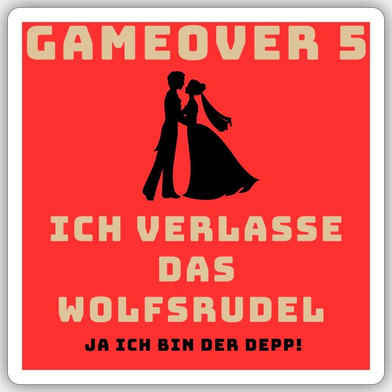 Wolfsrudel Junggeselle 2 Sticker Größe S (10 x 10 cm)