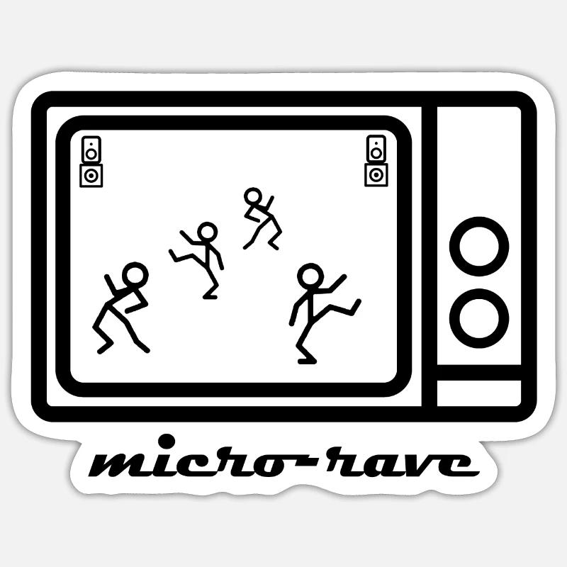 Micro rave - Sticker taille S (10 x 10 cm) - blanc mat