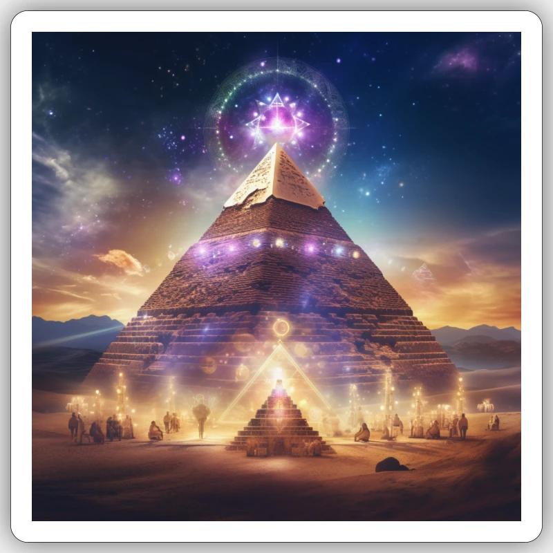 Pyramide - Sticker Größe S (10 x 10 cm) - Mattweiß