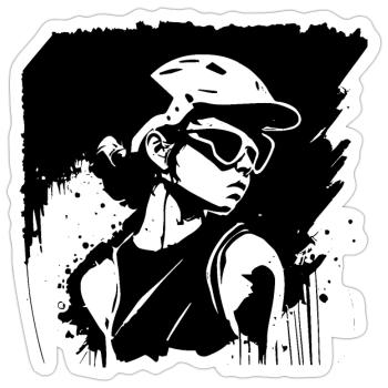 Skate - Sticker size S (10 x 10 cm) - white matte - Front