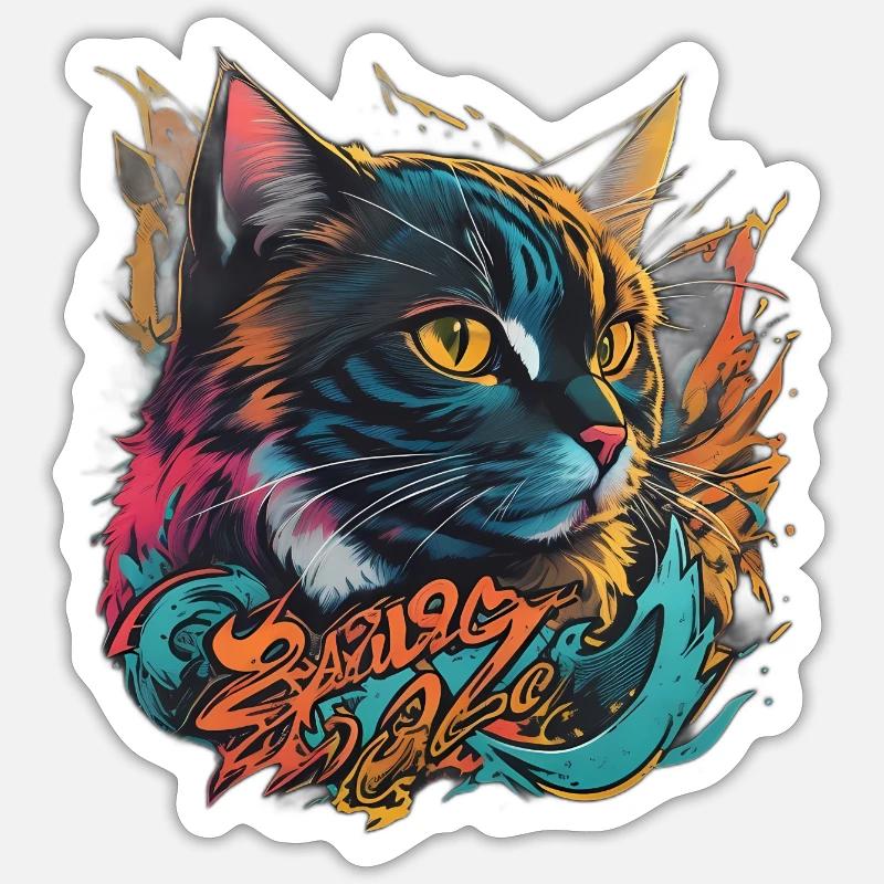Beautiful Cat Design - Sticker size S (10 x 10 cm) - white matte