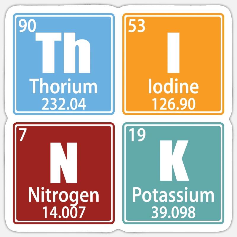 Denken - Elemente des Periodensystems Sticker Größe S (10 x 10 cm)