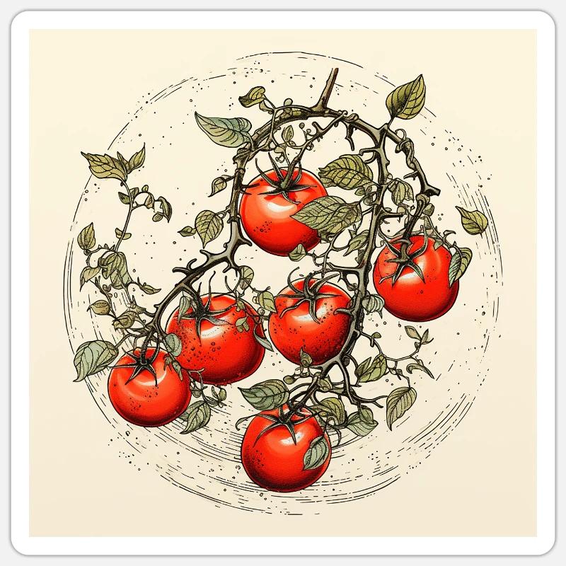 Tomates Sticker taille S (10 x 10 cm)