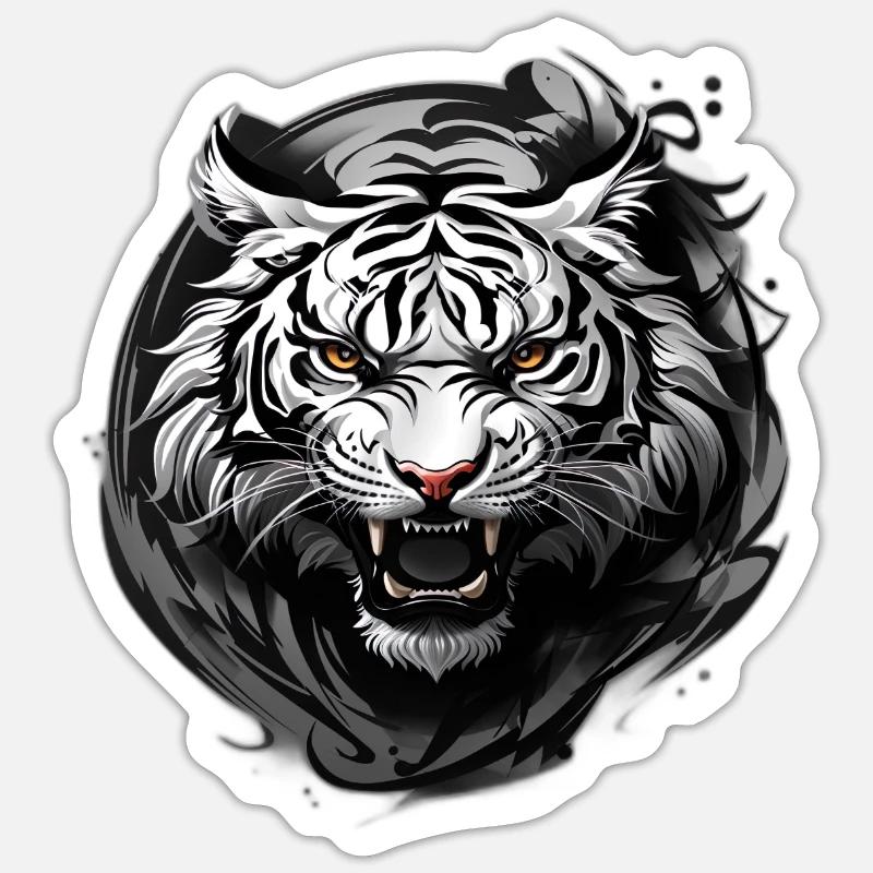 Tiger King - Sticker size S (10 x 10 cm) - white matte
