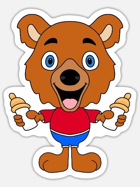 BABY - BÄR - Sticker Größe S (10 x 10 cm) - Mattweiß
