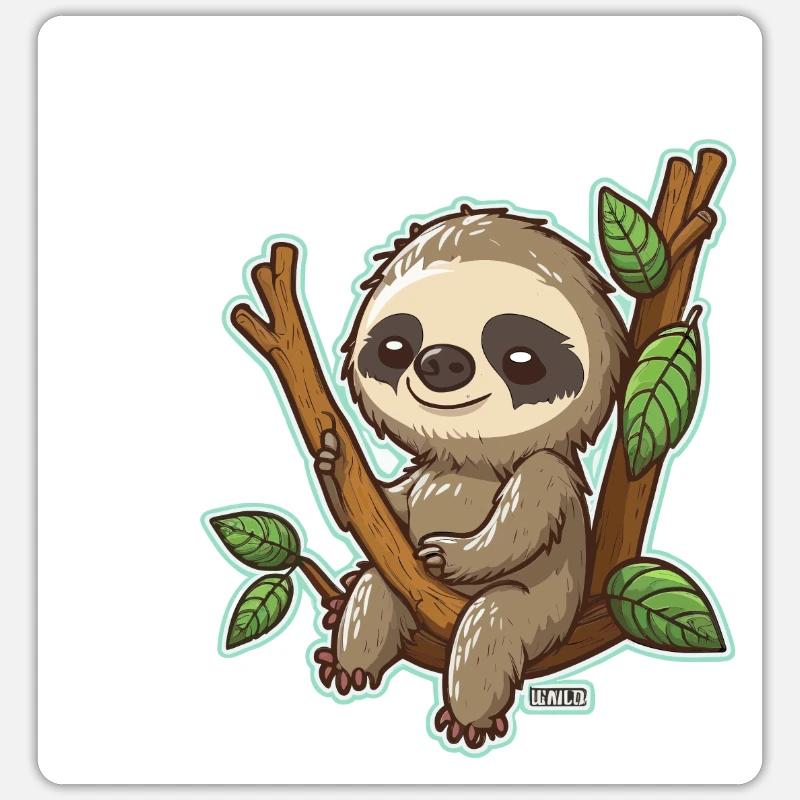 Chill Sloth - Sticker size S (10 x 10 cm) - white matte