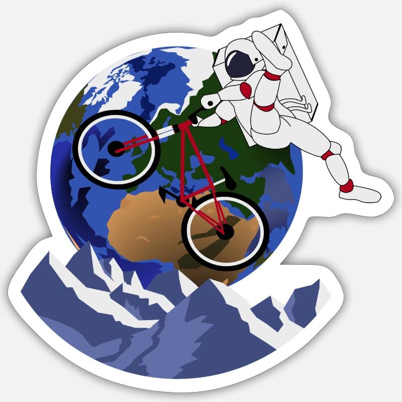 Moonbiker - Sticker Größe S (10 x 10 cm) - Mattweiß
