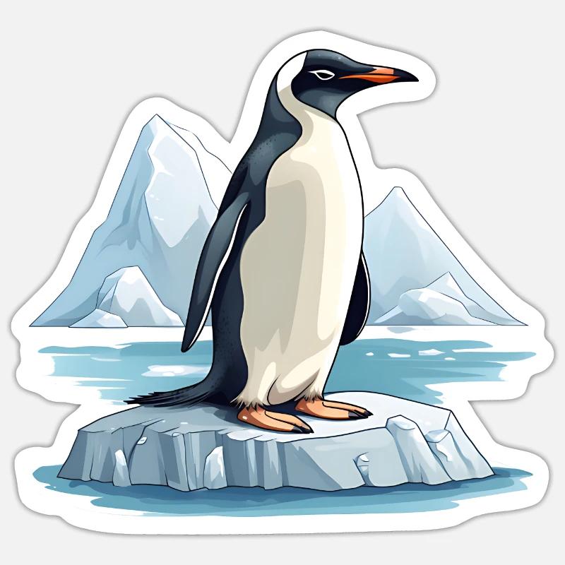 Penguins are endangered - Sticker size S (10 x 10 cm) - white matte