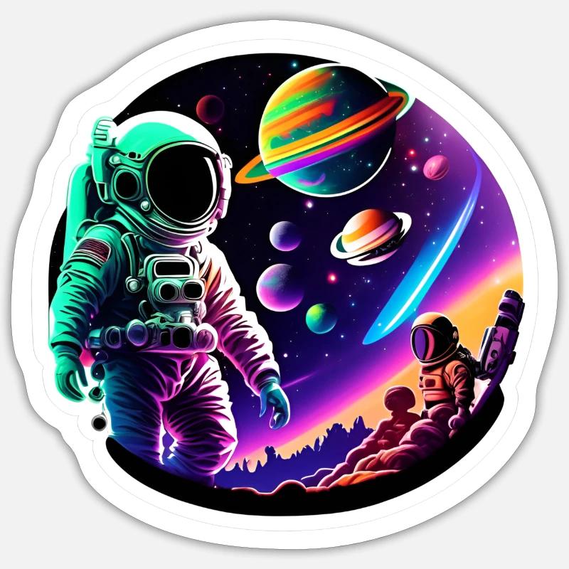Astronaute dans l’espace Sticker taille S (10 x 10 cm)