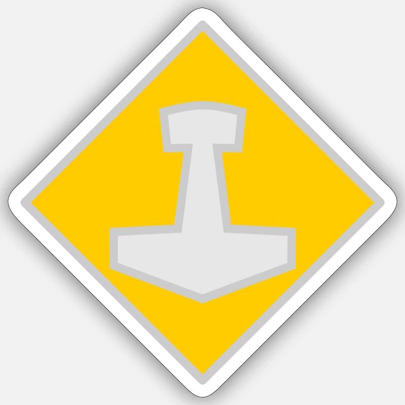 Mjölnir - Sticker Größe S (10 x 10 cm) - Mattweiß