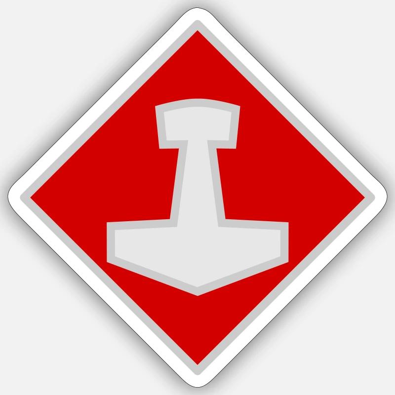 Mjölnir - Sticker Größe S (10 x 10 cm) - Mattweiß