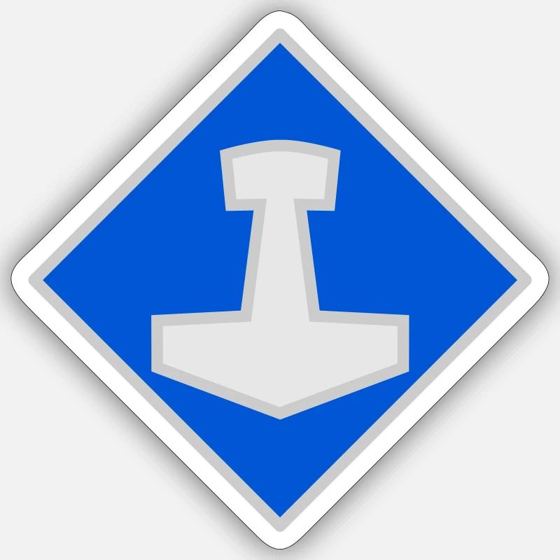 Mjölnir - Sticker taille S (10 x 10 cm) - blanc mat