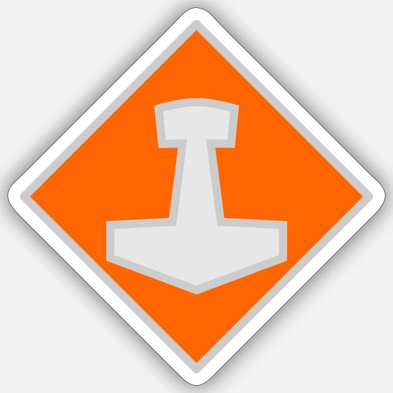 Mjölnir - Sticker taille S (10 x 10 cm) - blanc mat
