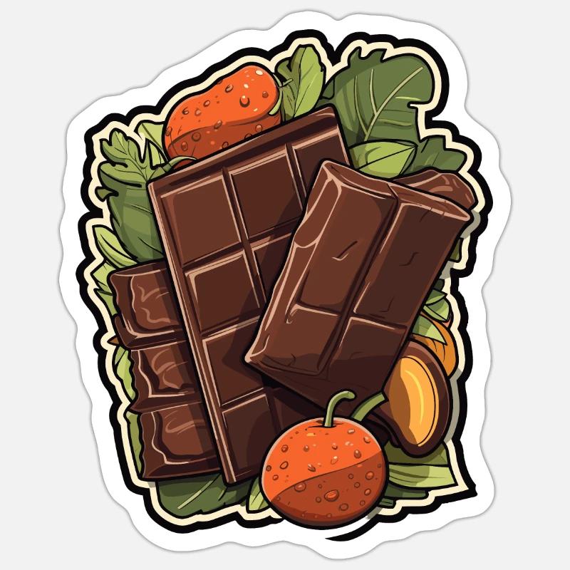 Chocolate - Minimalist indulgence - Sticker size S (10 x 10 cm) - white matte