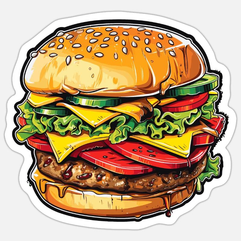 Cheeseburger euphoria Sticker size S (10 x 10 cm)