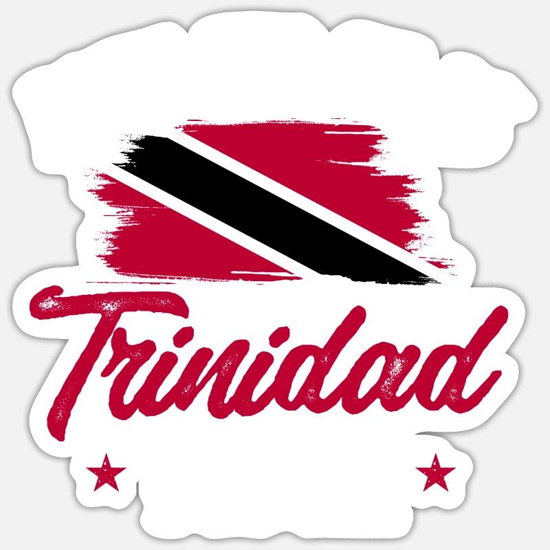 Drapeau de Trinité-et-Tobago - Sticker taille S (10 x 10 cm) - blanc mat
