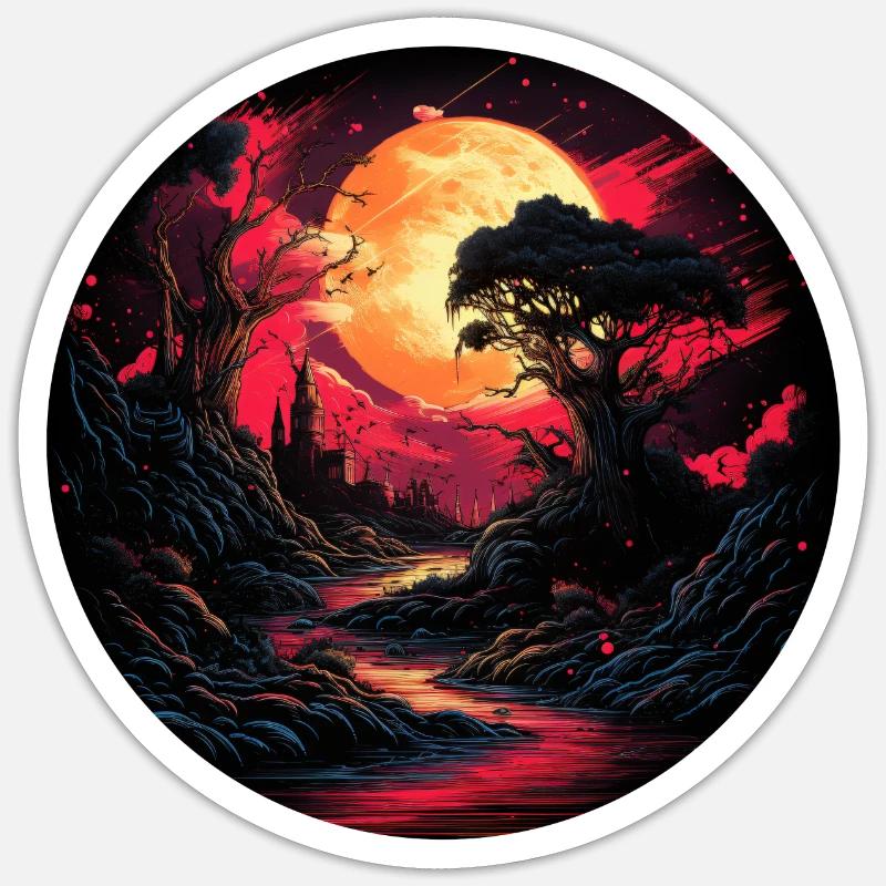 Mysterious castle - Sticker size S (10 x 10 cm) - white matte