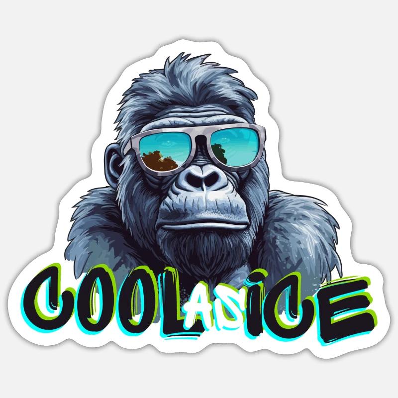 Cool Gorilla - Sticker size S (10 x 10 cm) - white matte