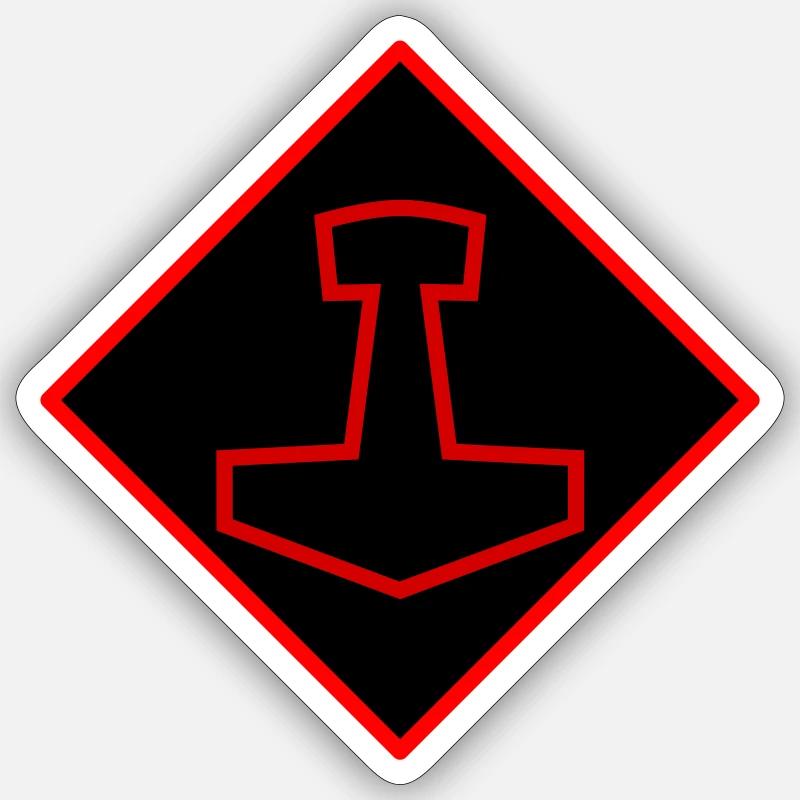 Mjölnir - Sticker Größe S (10 x 10 cm) - Mattweiß