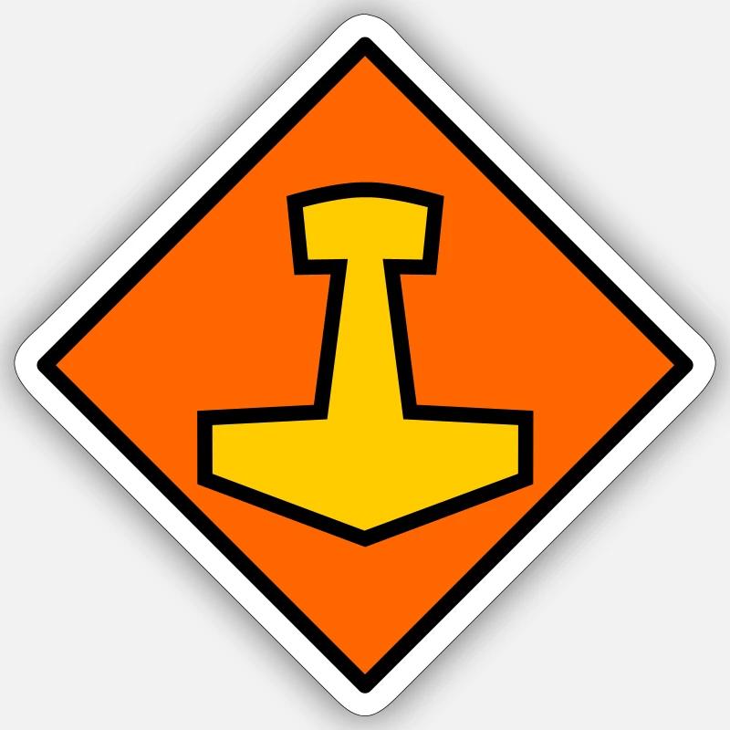 Mjölnir - Sticker Größe S (10 x 10 cm) - Mattweiß