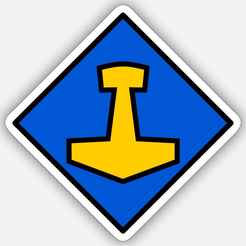 Mjölnir - Sticker taille S (10 x 10 cm) - blanc mat