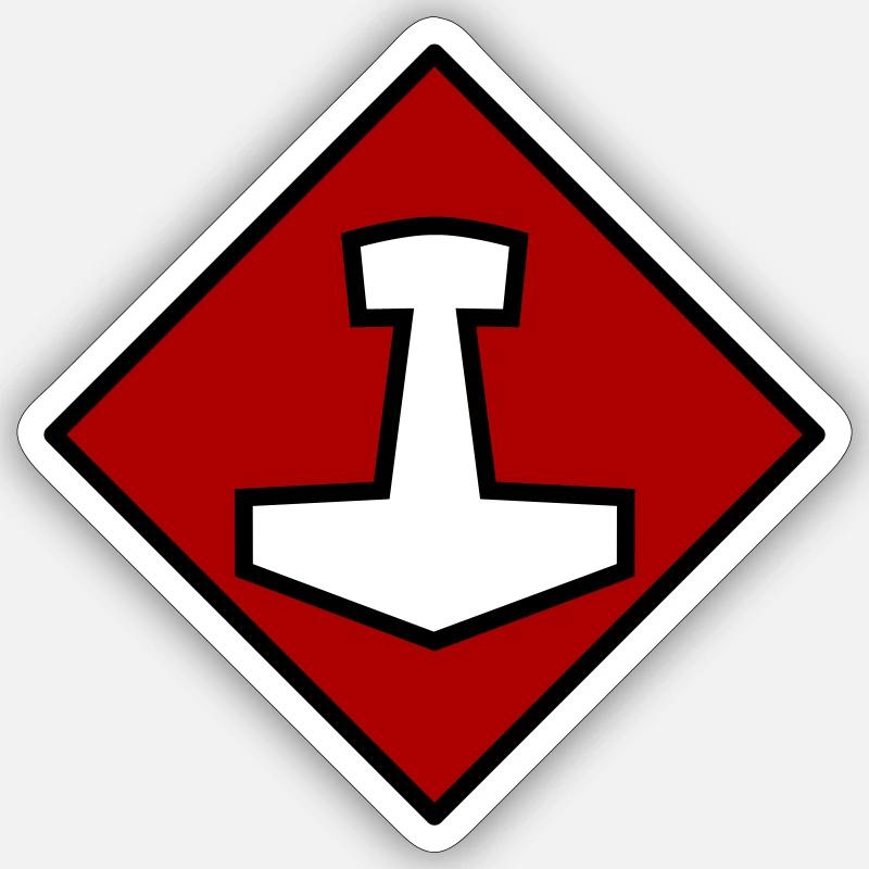 Mjölnir - Sticker taille S (10 x 10 cm) - blanc mat