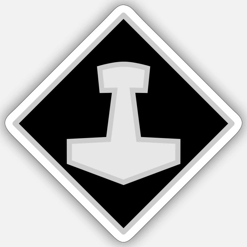 Mjölnir - Sticker Größe S (10 x 10 cm) - Mattweiß