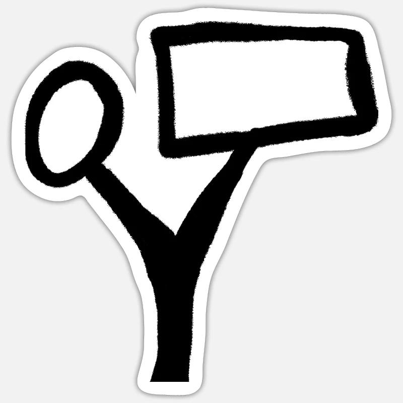 Baumtext - Sticker Größe S (10 x 10 cm) - Mattweiß
