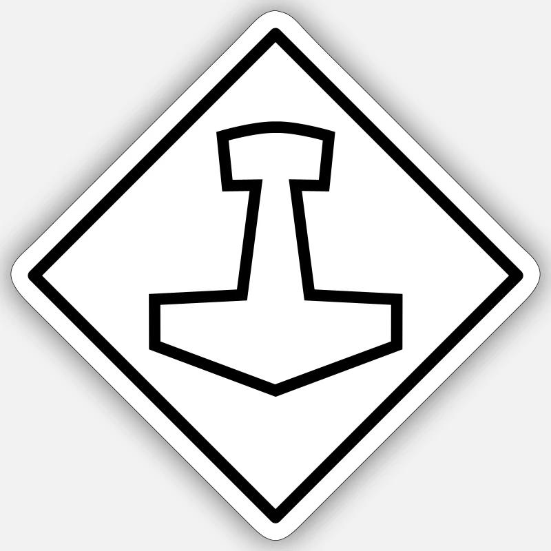 Mjölnir - Sticker Größe S (10 x 10 cm) - Mattweiß
