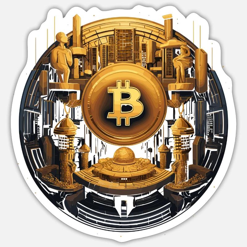 Bitcoin - Sticker taille S (10 x 10 cm) - blanc mat