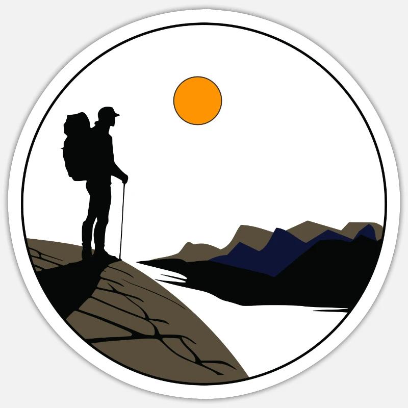 Bergfernsicht - Sticker Größe S (10 x 10 cm) - Mattweiß