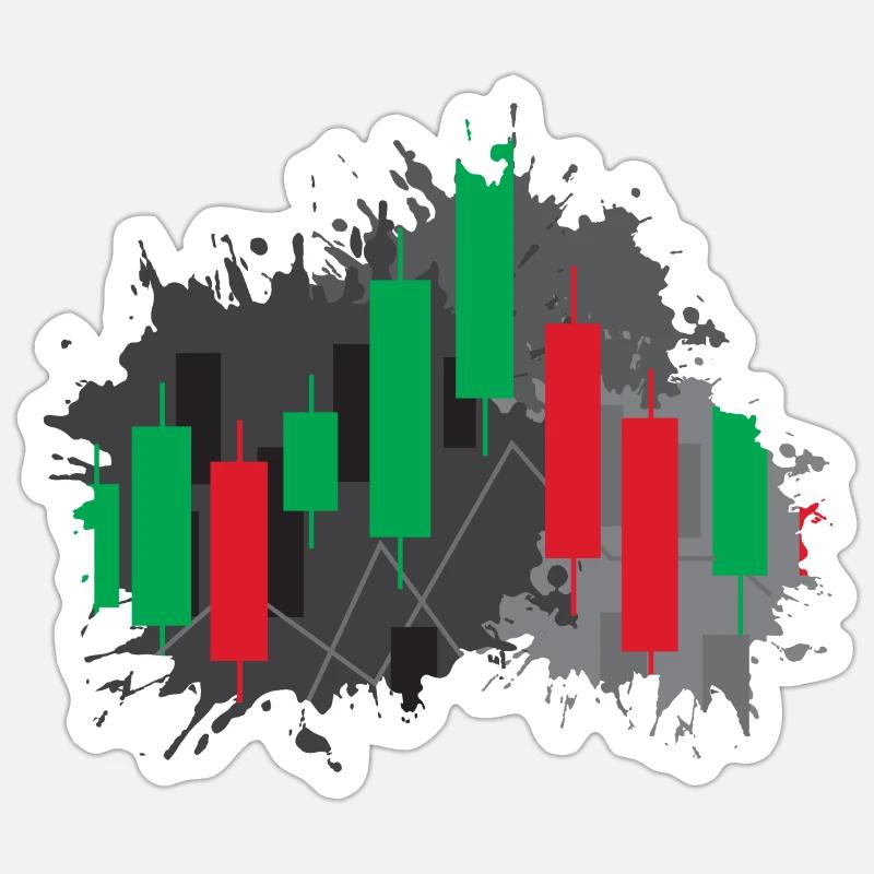 Ups and Downs - Candlesticks Chart Sticker Größe S (10 x 10 cm)