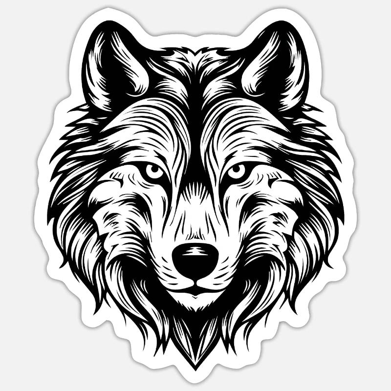 Wolf - Sticker size S (10 x 10 cm) - white matte