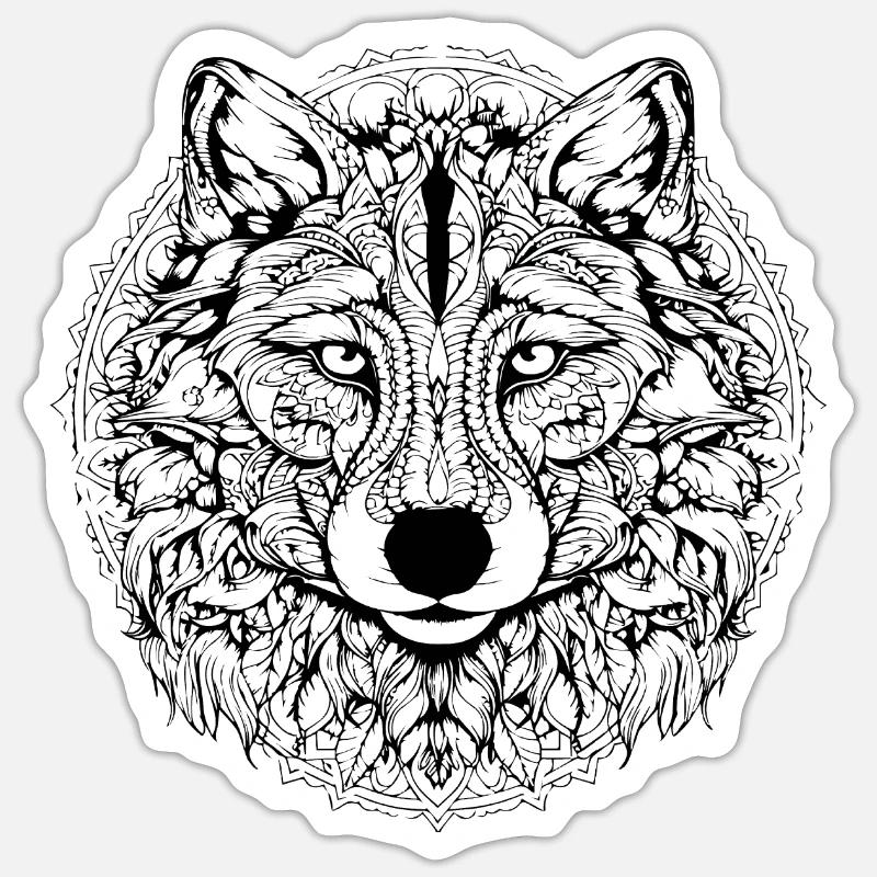 Wolf - Sticker size S (10 x 10 cm) - white matte