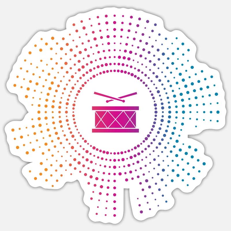 Drums Drummer - Sticker size S (10 x 10 cm) - white matte
