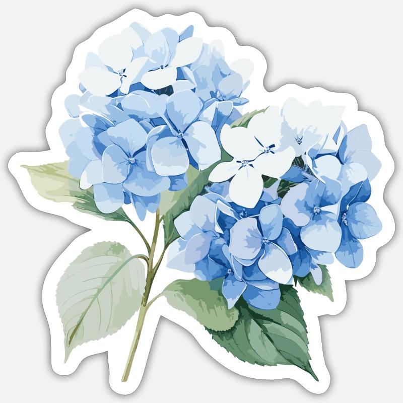Hydrangea - Sticker size S (10 x 10 cm) - white matte