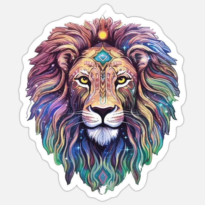 Léo Céleste - Majesté éthérée - Sticker taille S (10 x 10 cm) - blanc mat