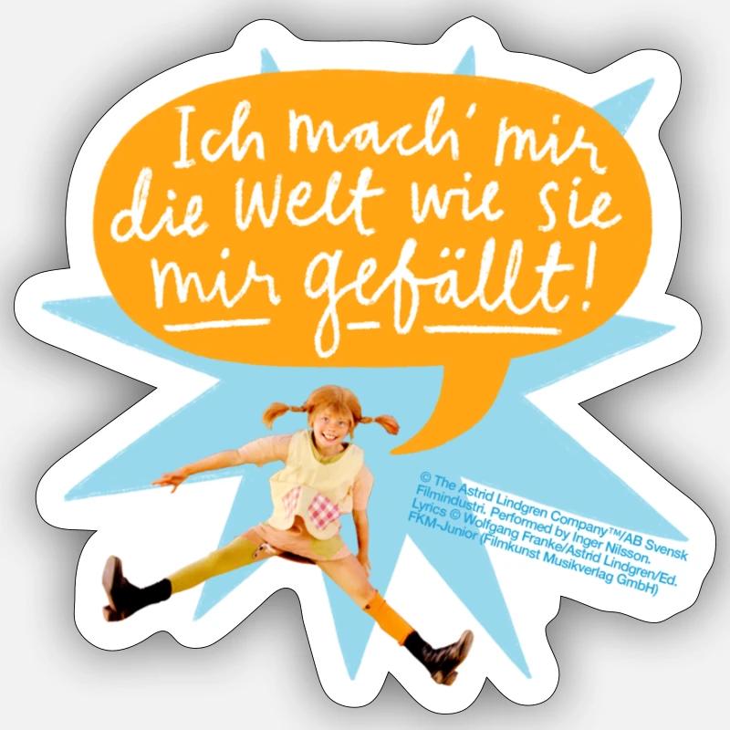 Pippi Longstocking Jumping Pippi And Speech Bubble Sticker size S (10 x 10 cm)