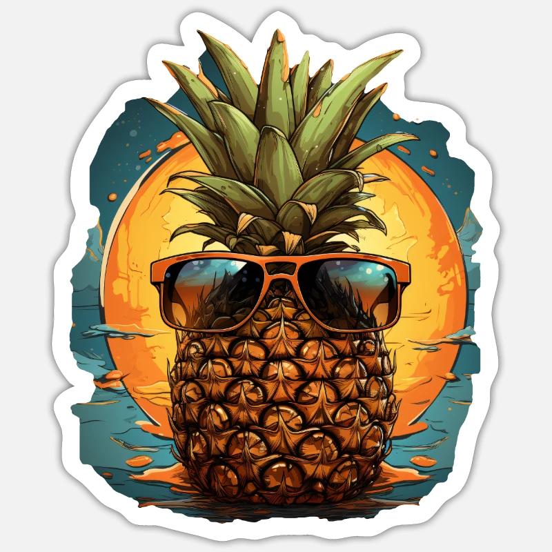 Pineapple - Sticker size S (10 x 10 cm) - white matte