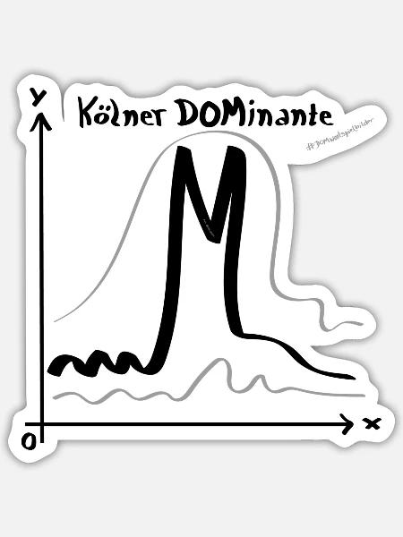 Kölner DOMinante (seit 2001) - Sticker Größe S (10 x 10 cm) - Mattweiß