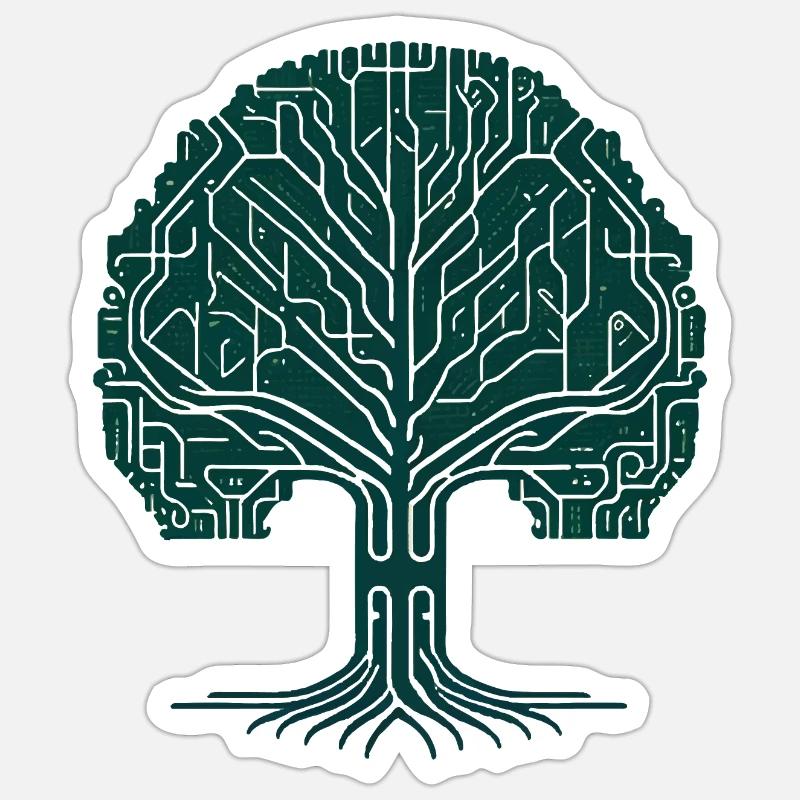 Wikingerbaum des Lebens - Sticker Größe S (10 x 10 cm) - Mattweiß