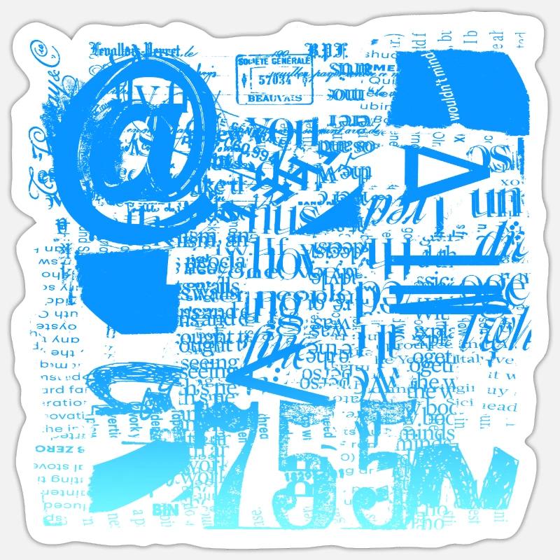 Zeitungsausschnitte Scrapbook Zeitschriften Alphabet Code - Sticker Größe S (10 x 10 cm) - Mattweiß