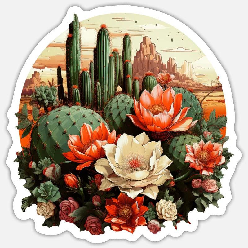 Cactus - Sticker size S (10 x 10 cm) - white matte